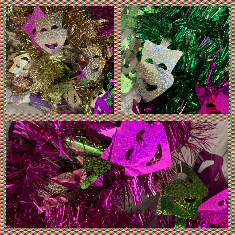 NWT 9ft Mardi Gras Mask Faces Party Fun Garland